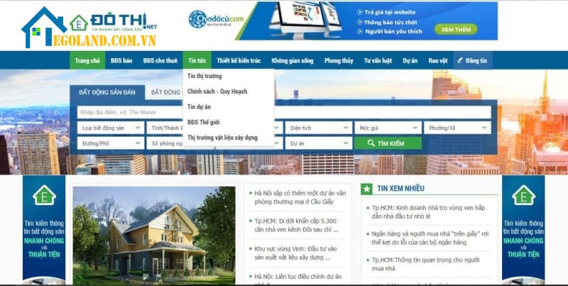 Dothi.net - trang web mua bán nhà đất uy tín tại Việt nam