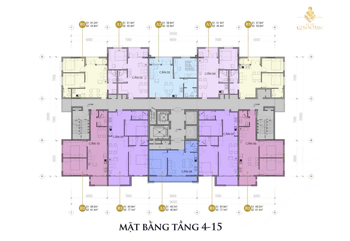 mat bang tang 4 15 Du an De 1st Quantum - DỰ ÁN CĂN HỘ DE 1ST QUANTUM HUẾ