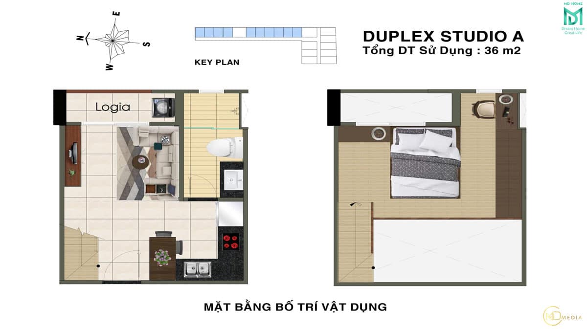thiet ke can ho duplex studio A MD Home An Lac - MD HOME AN LẠC - 35 BÙI TƯ TOÀN BÌNH TÂN
