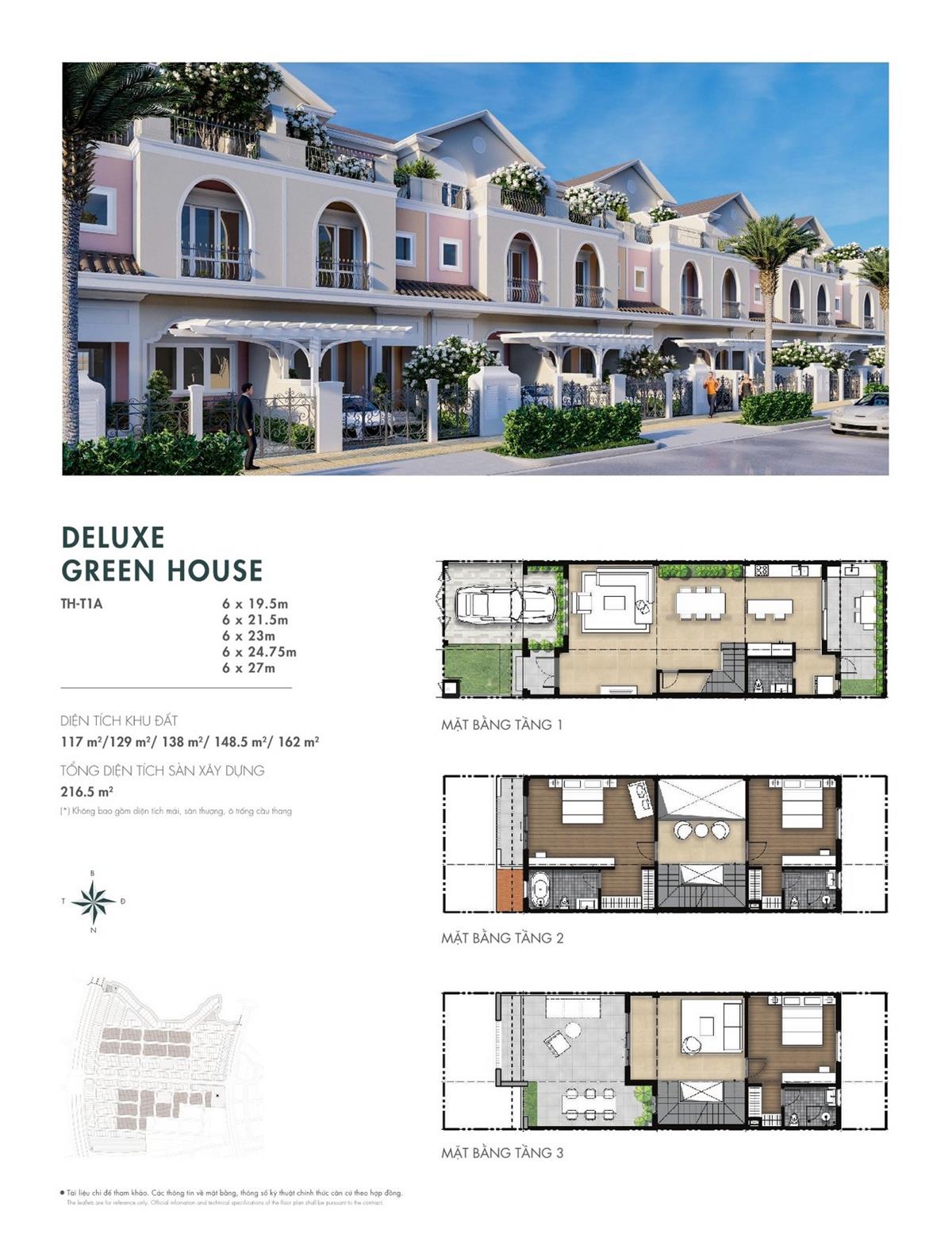 Thiết kế Deluxe Green House dự án nhà phố Aqua City The River Park 1 TP. Biên Hòa Đường Ngô Quyền nhà phát triển Novaland
