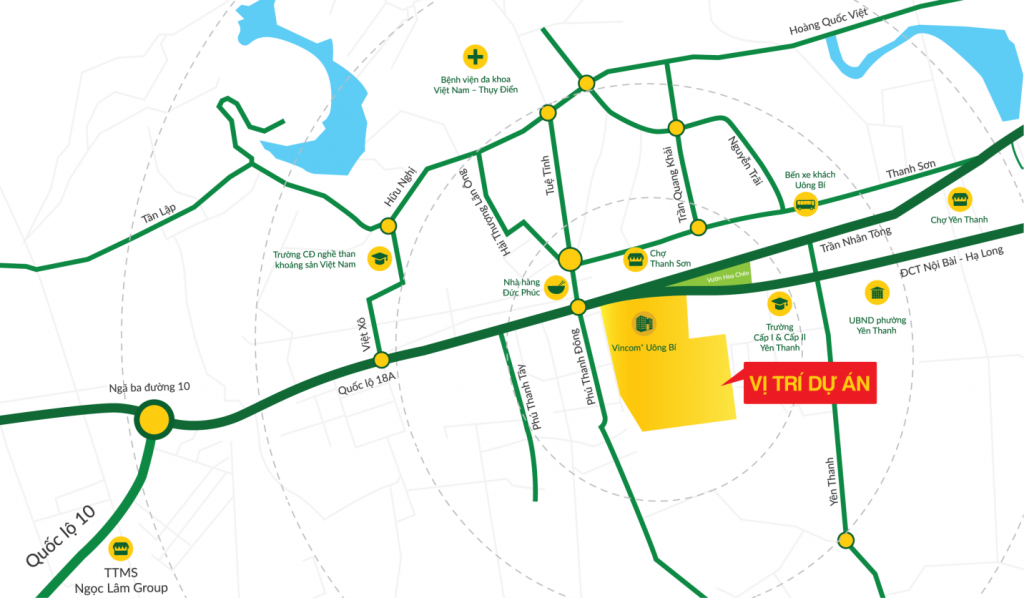 Vị trí dự án khu đô thị Central City(Opus One) Uông Bí Quảng Ninh