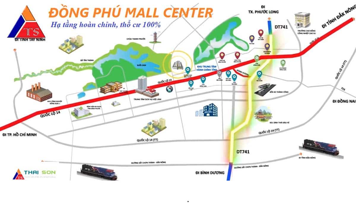 vi tri du an dong phu mall center - DỰ ÁN ĐỒNG PHÚ MALL CENTER ĐỒNG XOÀI BÌNH PHƯỚC